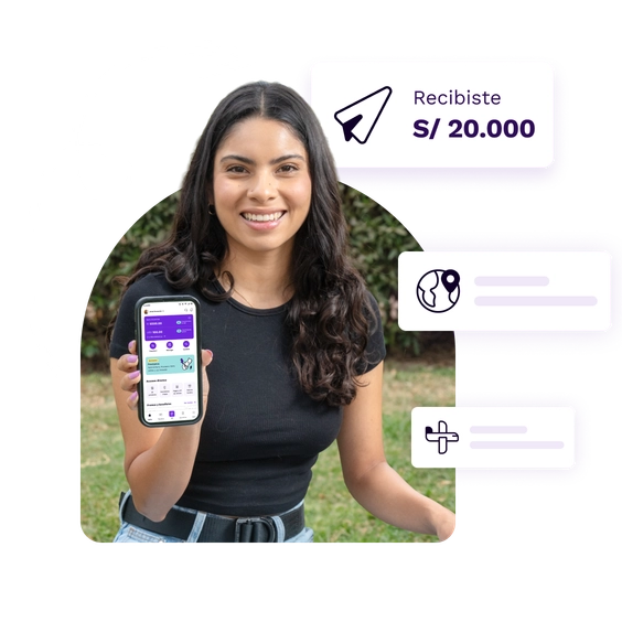 Cuenta Digital gratis en Perú Mujer disfrutando su cuenta digital Prexpe gratis en Perú